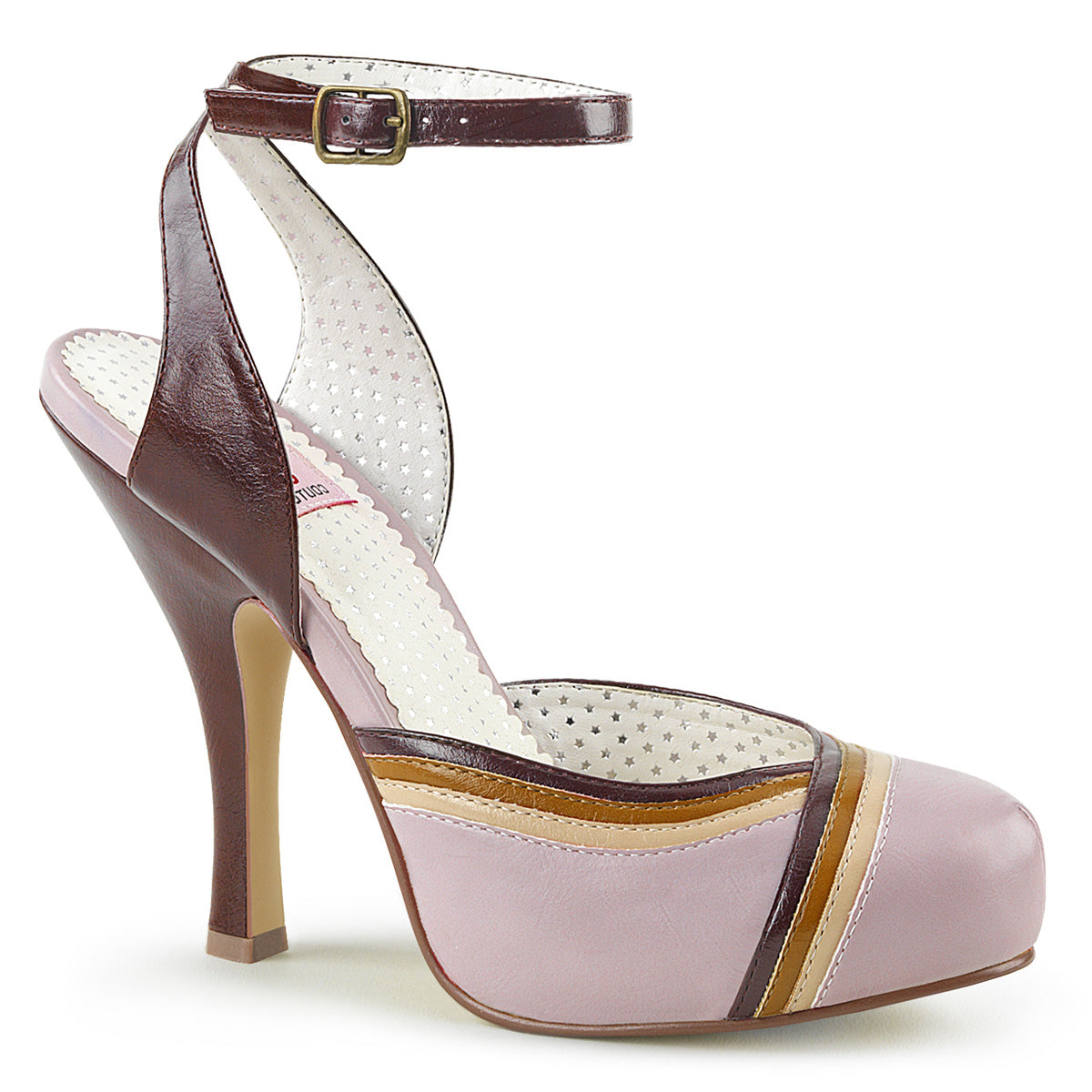 Pin Up Couture Womens Pumps CUTIEPIE-01 Lilac Multi Faux Leather