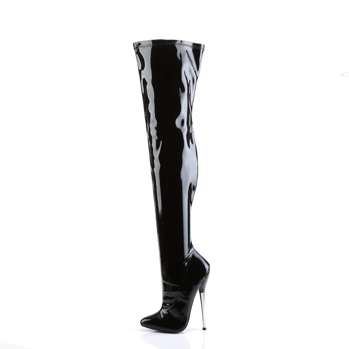 Devious Womens Boots. DAGGER-3000 BLK Stretch Pat