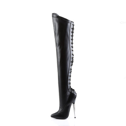 Devious Womens Boots DAGGER-3060 Blk Stretch Pu