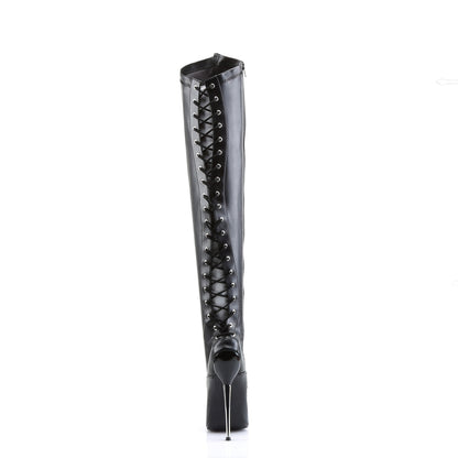 Devious Womens Boots DAGGER-3060 Blk Stretch Pu