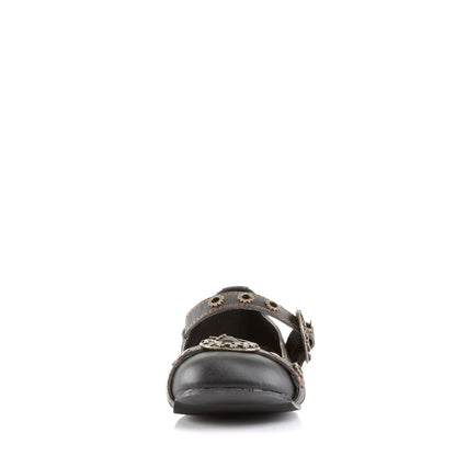 DemoniaCult Damen -Niederschuh DAISY-09 BLK Vegan Leder