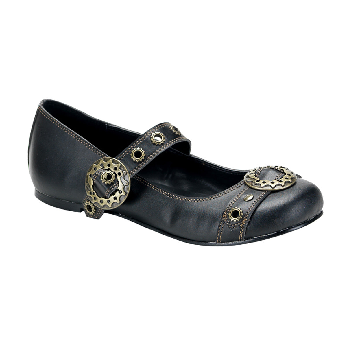 DemoniaCult Womens Low Shoe DAISY-09 Blk Vegan Leather