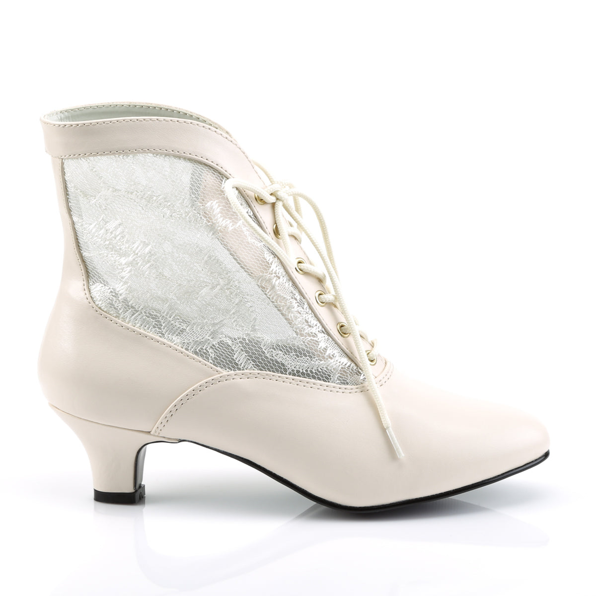 Funtasma Damen Knöchelstiefel DAME-05 Elfenbein PU-Spitze