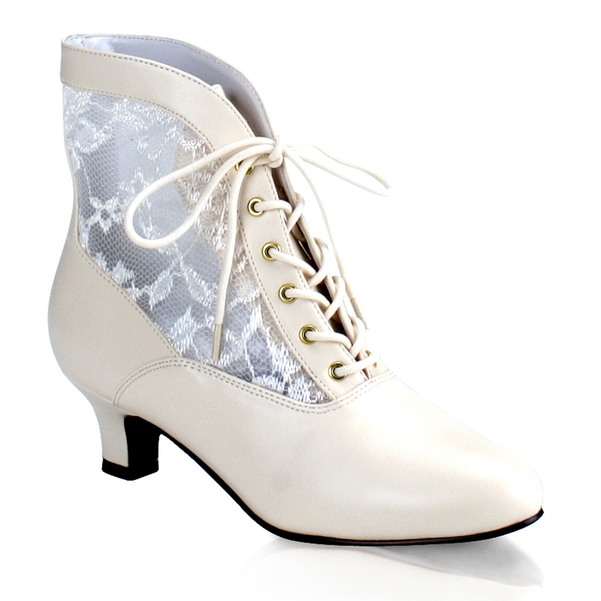 Funtasma Damen Knöchelstiefel DAME-05 Elfenbein PU-Spitze