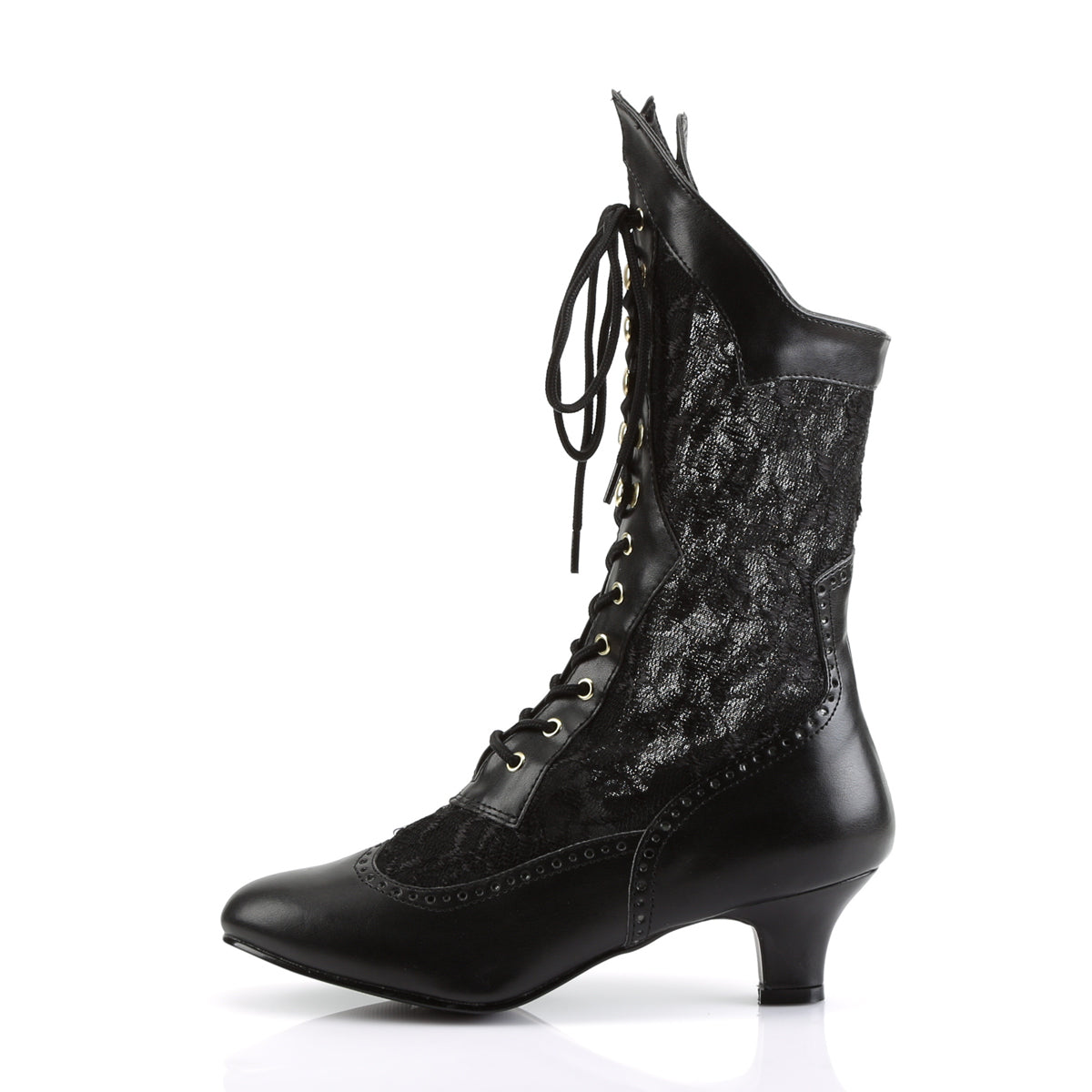 Funtasma Womens Ankle Boots DAME-115 Blk Pu-Lace