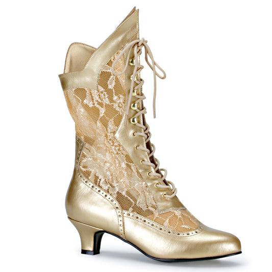 Funtasma Damen Knöchelstiefel DAME-115 Gold PU-Spitze