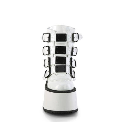 DemoniaCult  Stiefeletten DAMNED-105 wht Holo Pat