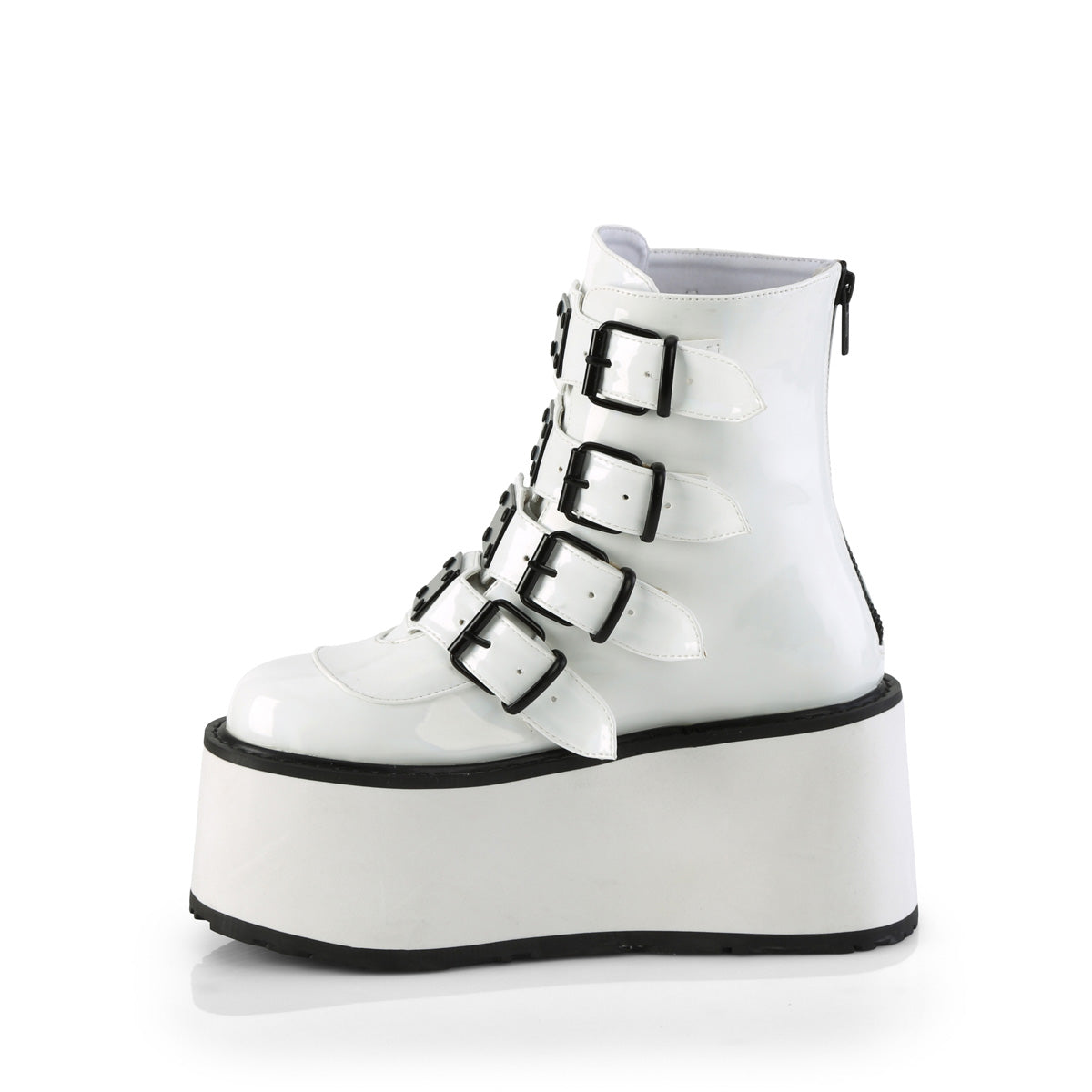 DemoniaCult  Stiefeletten DAMNED-105 wht Holo Pat