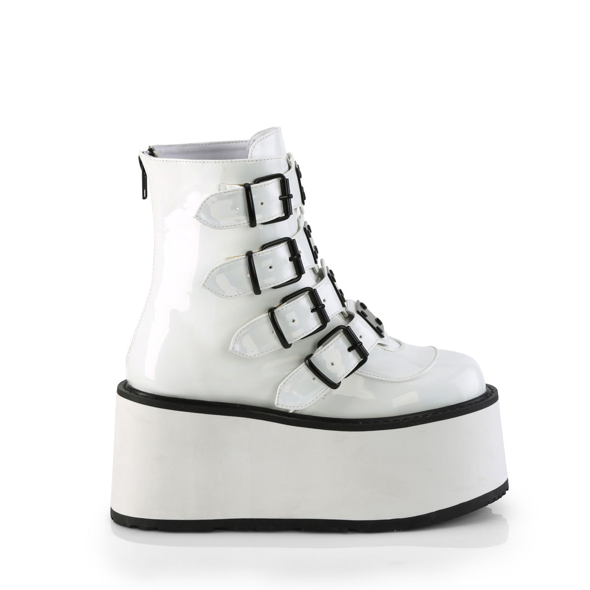 DemoniaCult  Stiefeletten DAMNED-105 wht Holo Pat