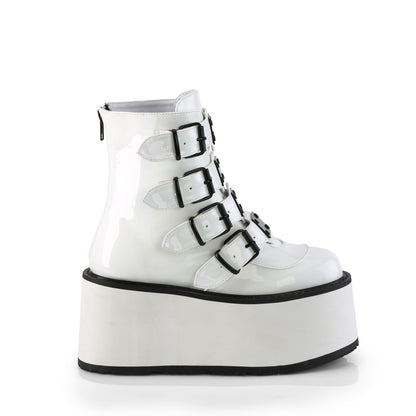 DemoniaCult  Stiefeletten DAMNED-105 wht Holo Pat