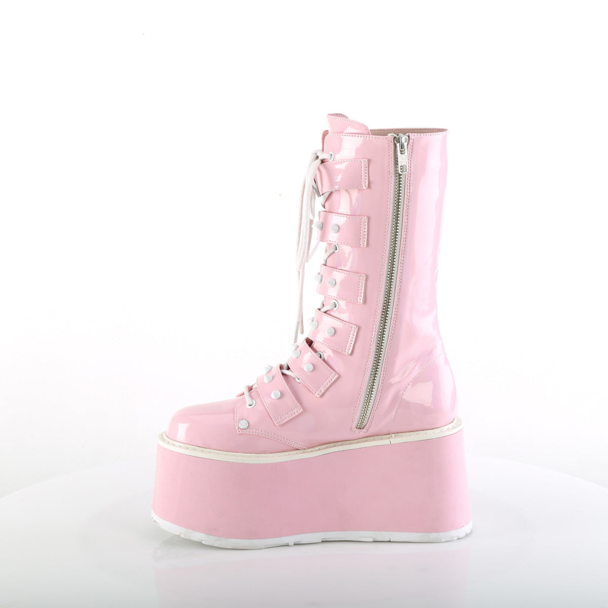 DemoniaCult  Stiefel DAMNED-225 B. Pink Holo Pat