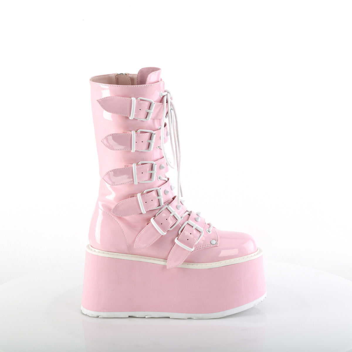 DemoniaCult  Stiefel DAMNED-225 B. Pink Holo Pat