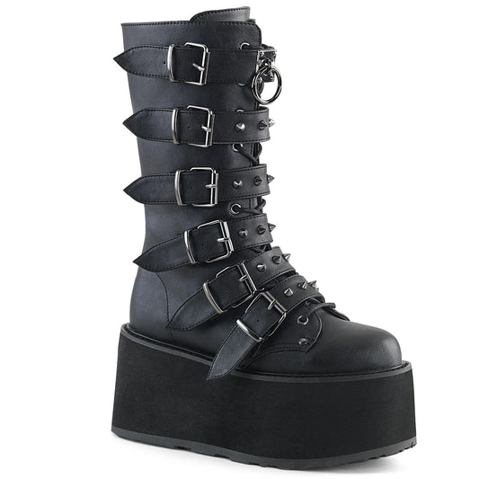 DemoniaCult Frauenstiefel DAMNED-225 BLK Vegan Leder