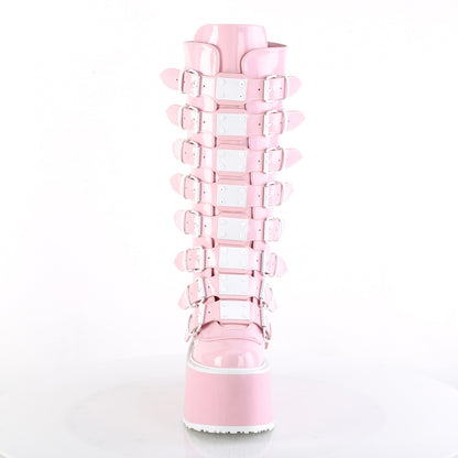 DemoniaCult  Stiefel DAMNED-318 B. Pink Holo Pat