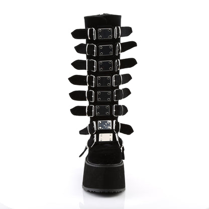 DemoniaCult Frauenstiefel DAMNED-318 BLK Velvet