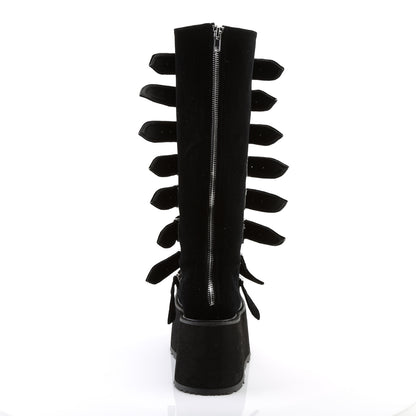 DemoniaCult Frauenstiefel DAMNED-318 BLK Velvet