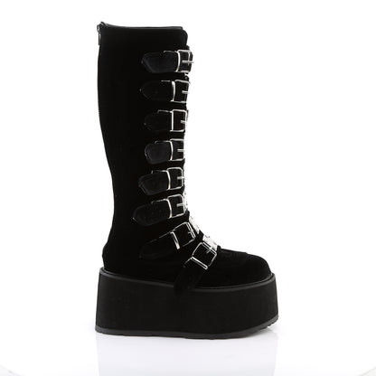 DemoniaCult Frauenstiefel DAMNED-318 BLK Velvet