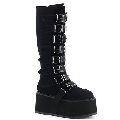 DemoniaCult Frauenstiefel DAMNED-318 BLK Velvet