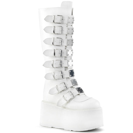 DemoniaCult Frauenstiefel DAMNED-318 WHT veganes Leder