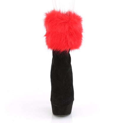 Pleaser Womens Ankle Boots DELIGHT-1000 Blk Faux Suede/Blk Faux Suede