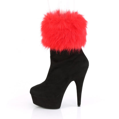 Pleaser Womens Ankle Boots DELIGHT-1000 Blk Faux Suede/Blk Faux Suede