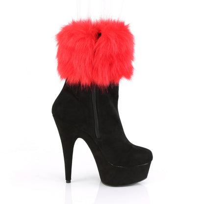 Pleaser Womens Ankle Boots DELIGHT-1000 Blk Faux Suede/Blk Faux Suede