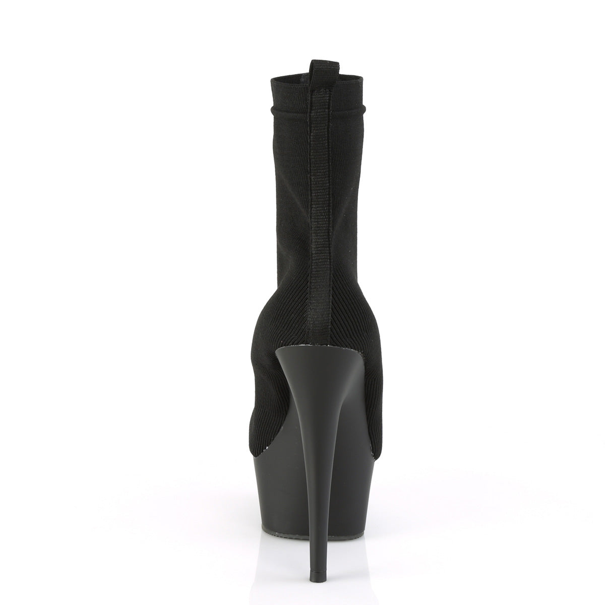 Pleaser Damen Knöchelstiefel DELIGHT-1002-1 BLK-Stretch-Strickstoff / BLK Matte