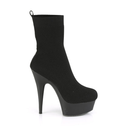 Pleaser Womens Ankle Boots DELIGHT-1002 Blk Fabric/Blk Matte