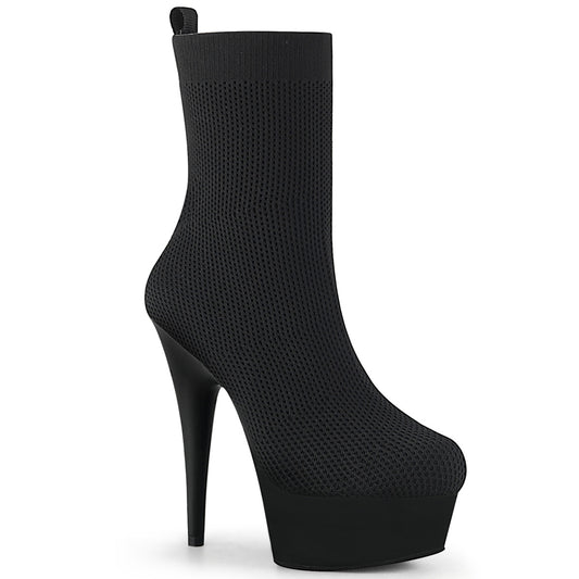 Pleaser Womens Ankle Boots DELIGHT-1002 Blk Fabric/Blk Matte