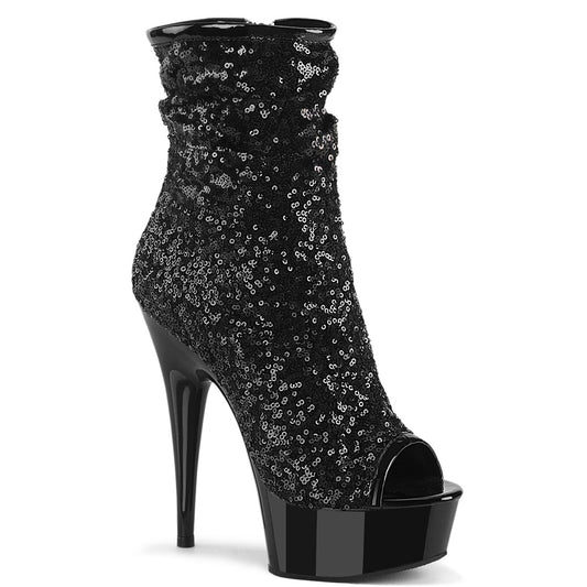 Pleaser   DELIGHT-1008SQ BLK -Pailletten/BLK -Matte