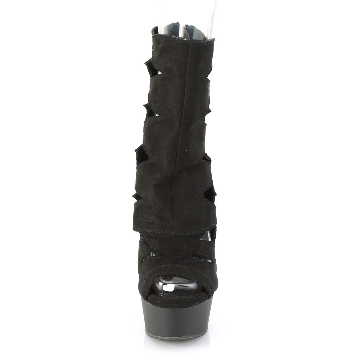 Pleaser Damen Knöchelstiefel DELIGHT-1014 BLK Faux Wildleder / BLK Matte
