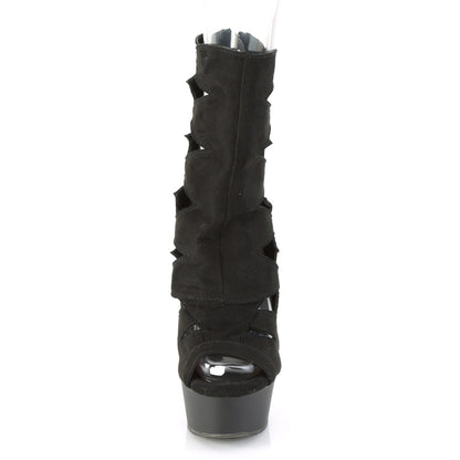Pleaser Damen Knöchelstiefel DELIGHT-1014 BLK Faux Wildleder / BLK Matte