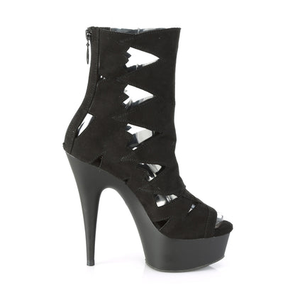 Pleaser Damen Knöchelstiefel DELIGHT-1014 BLK Faux Wildleder / BLK Matte