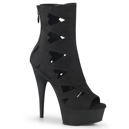Pleaser Damen Knöchelstiefel DELIGHT-1014 BLK Faux Wildleder / BLK Matte