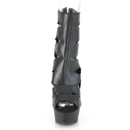 Pleaser Damen Knöchelstiefel DELIGHT-1014 BLK Faux Leder / BLK Matte
