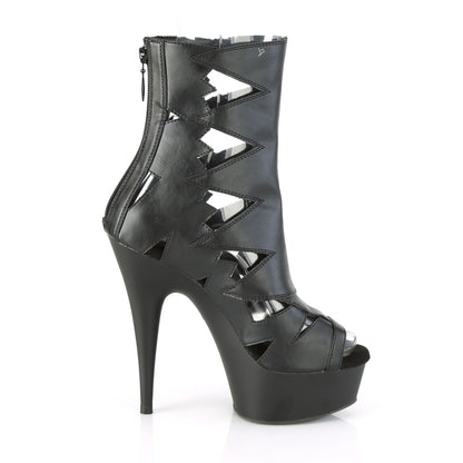 Pleaser Damen Knöchelstiefel DELIGHT-1014 BLK Faux Leder / BLK Matte