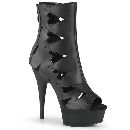 Pleaser Damen Knöchelstiefel DELIGHT-1014 BLK Faux Leder / BLK Matte
