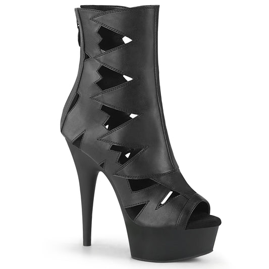 Pleaser Womens Ankle Boots DELIGHT-1014 Blk Faux Leather/Blk Matte
