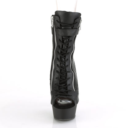 Pleaser Damen Knöchelstiefel DELIGHT-1016-1 BLK Faux Leder / BLK Matte