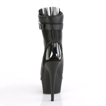 Pleaser Damen Knöchelstiefel DELIGHT-1016-1 BLK Faux Leder / BLK Matte