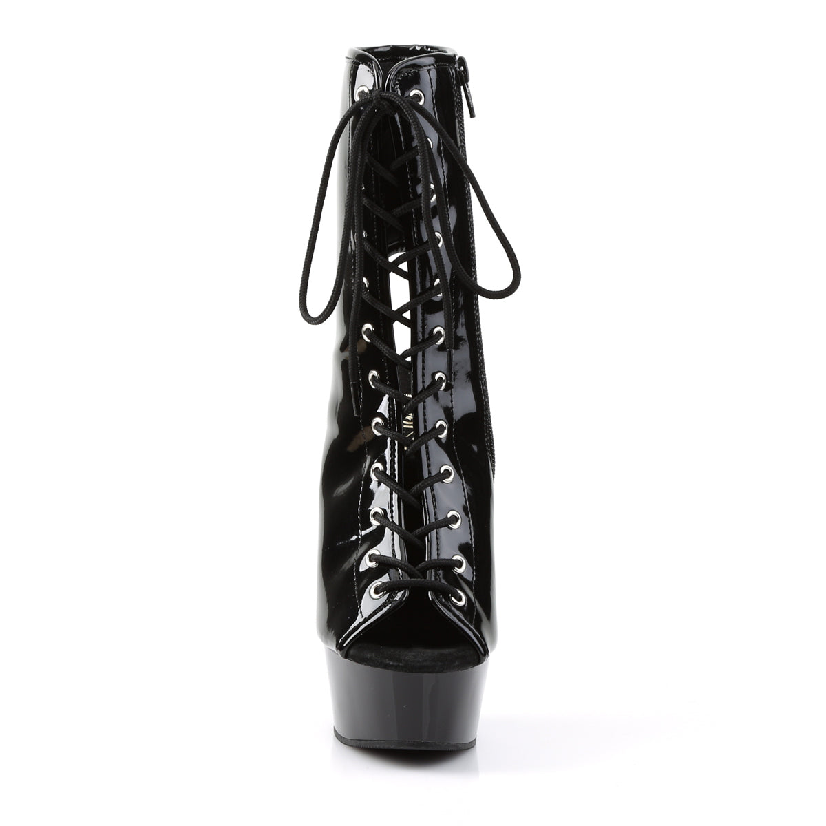 Pleaser Womens Ankle Boots DELIGHT-1016 Blk Pat/Blk