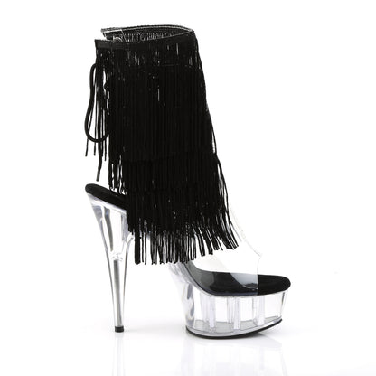 Pleaser Damen Knöchelstiefel DELIGHT-1017TF CLR-BLK / CLR