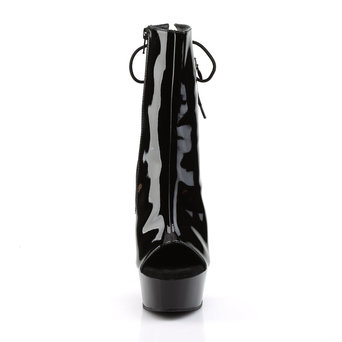 Pleaser Damen Knöchelstiefel DELIGHT-1018 BLK Pat / BLK