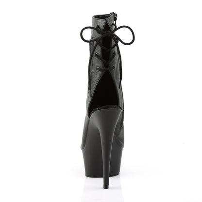 Pleaser Damen Knöchelstiefel DELIGHT-1018 BLK Faux Leder / BLK