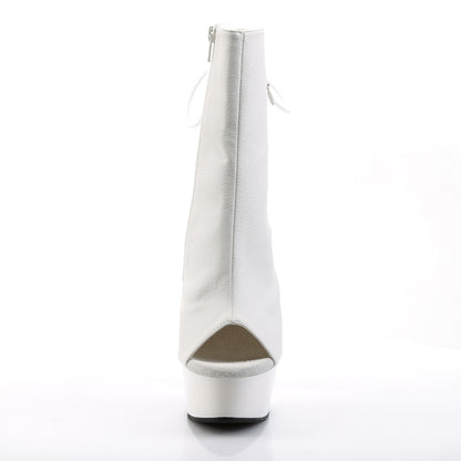 Pleaser Damen Knöchelstiefel DELIGHT-1018 WHT FAUX-Leder / WHT