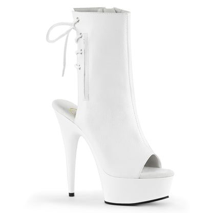 Pleaser Damen Knöchelstiefel DELIGHT-1018 WHT FAUX-Leder / WHT