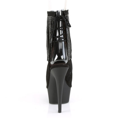 Pleaser Damen Knöchelstiefel DELIGHT-1018RSF BLK Faux Wildleder / BLK Matte