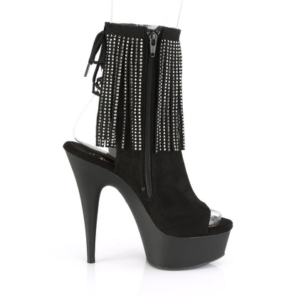 Pleaser Damen Knöchelstiefel DELIGHT-1018RSF BLK Faux Wildleder / BLK Matte