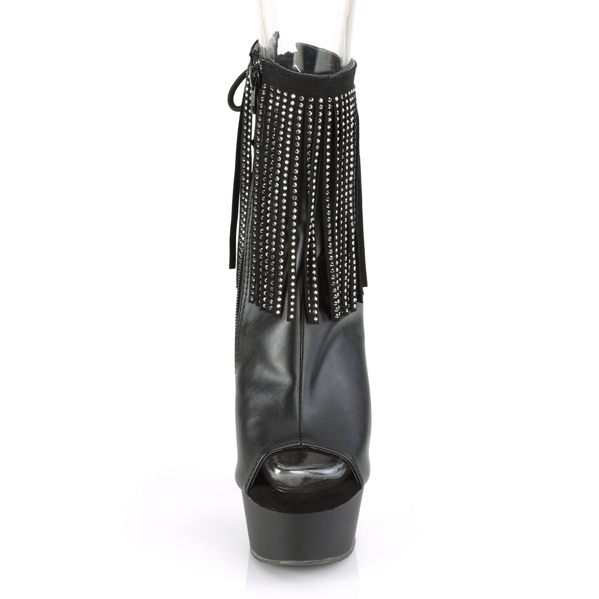 Pleaser Damen Knöchelstiefel DELIGHT-1018RSF BLK Faux Leder / BLK Matte
