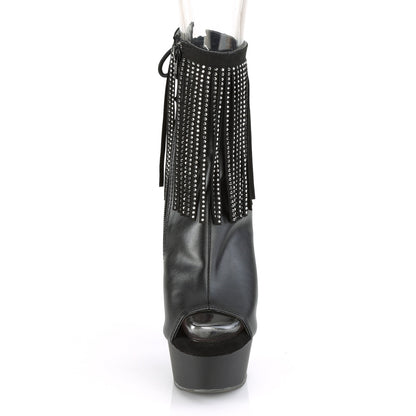 Pleaser Damen Knöchelstiefel DELIGHT-1018RSF BLK Faux Leder / BLK Matte